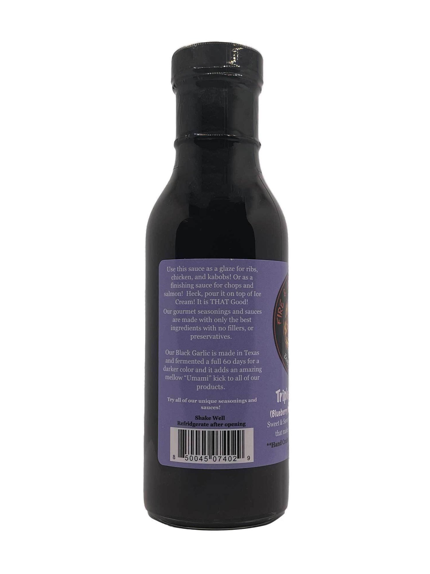 Fire & Water Cooking Triple "B" Sauce Blueberry, Black Garlic, Balsamic