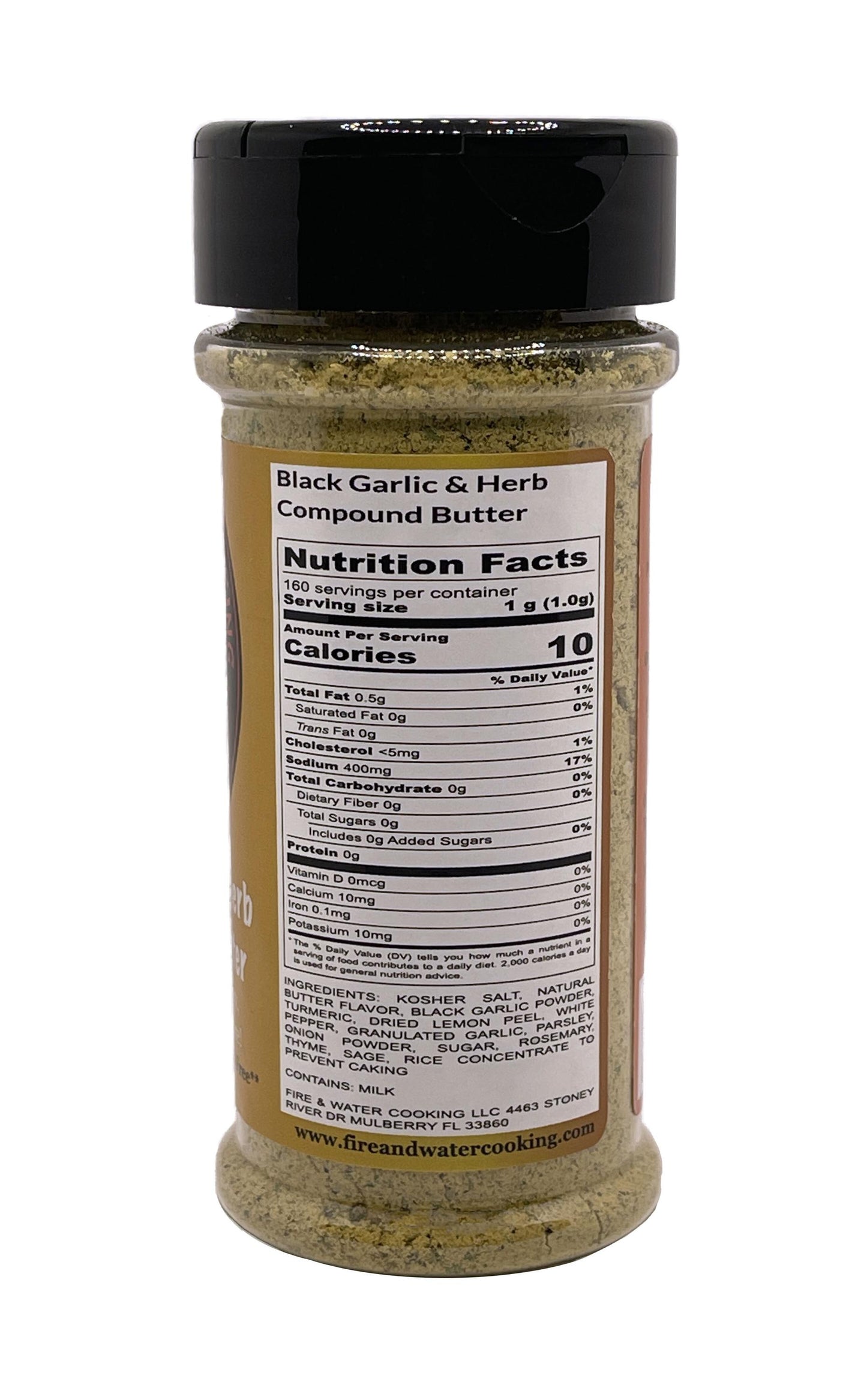 Fire & Water Cooking Black Garlic & Herb Compound Butter Seasoning