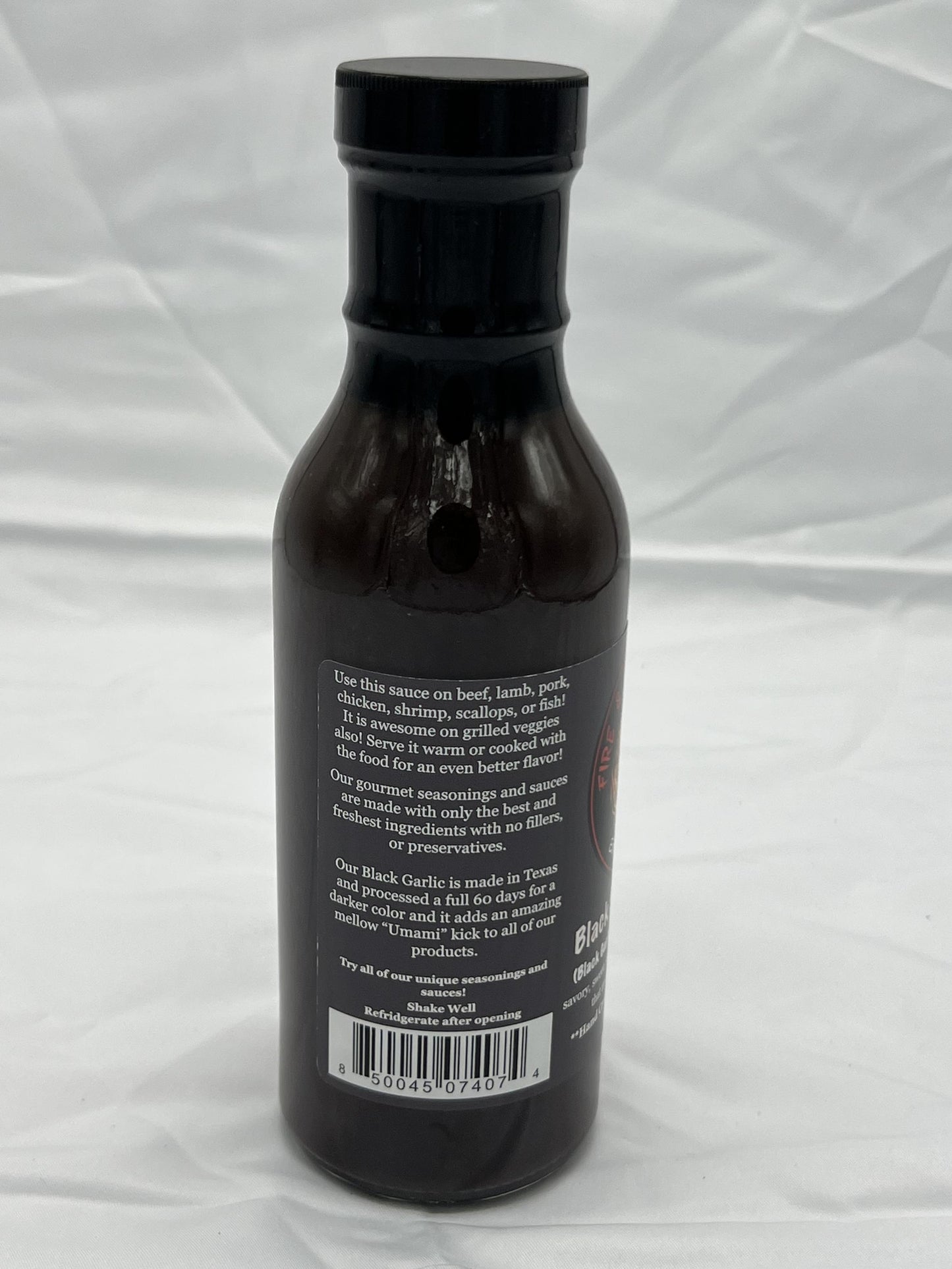 Fire & Water Cooking Black Stallion Sauce with Black Garlic for Beef, Pork, and Chicken