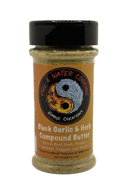 Fire & Water Cooking Black Garlic & Herb Compound Butter Seasoning