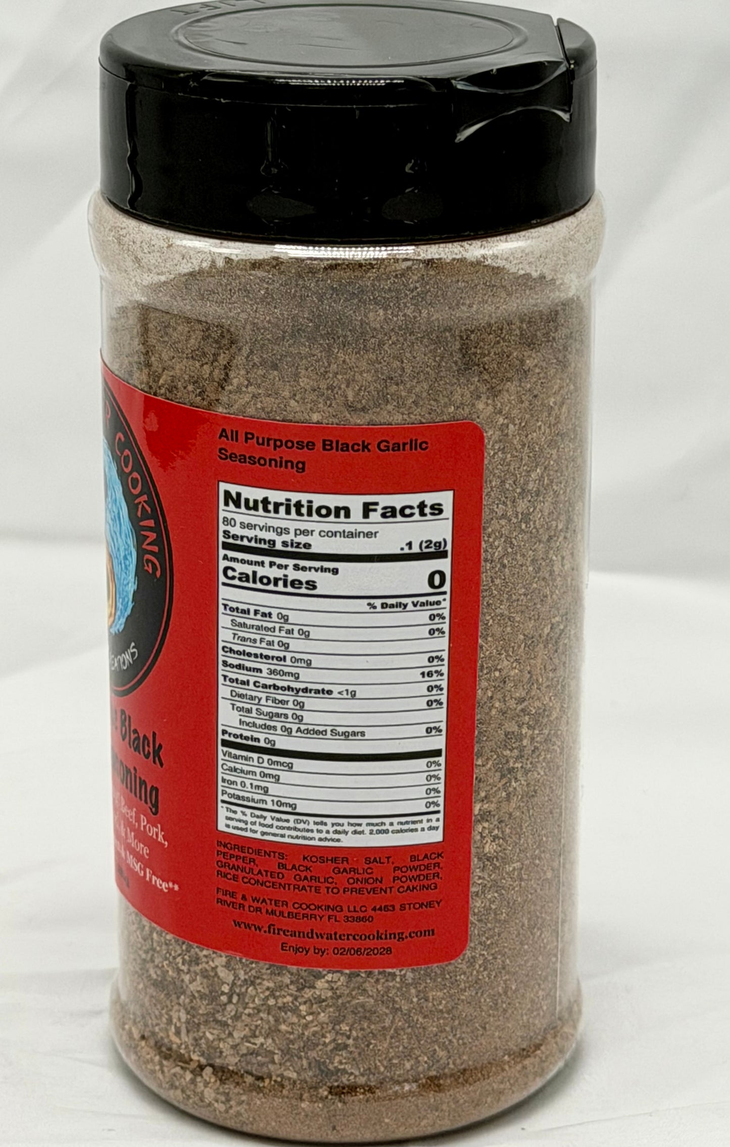 Fire & Water Cooking All Purpose Black Garlic Seasoning - Large Size