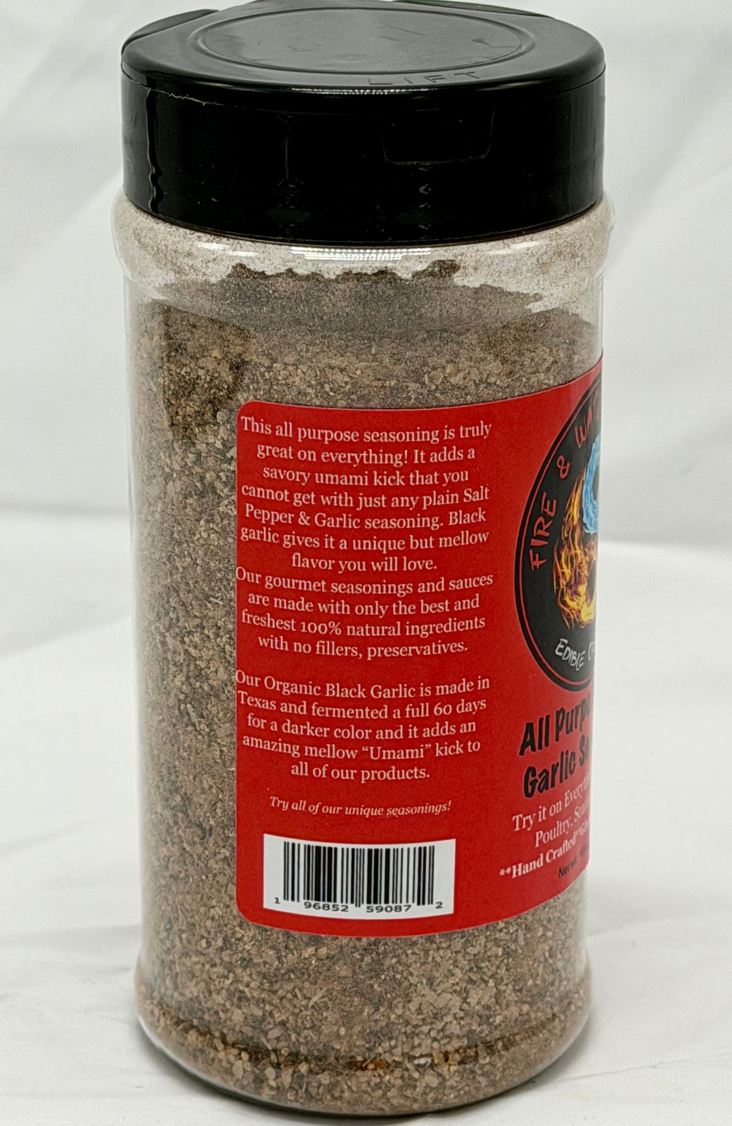 Fire & Water Cooking All Purpose Black Garlic Seasoning - Large Size