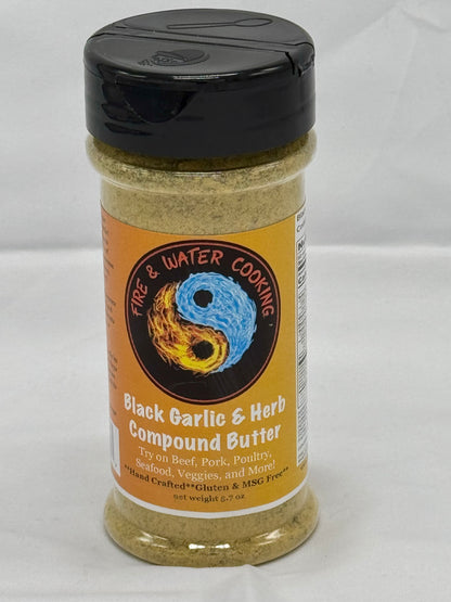 Fire & Water Cooking Black Garlic & Herb Compound Butter Seasoning